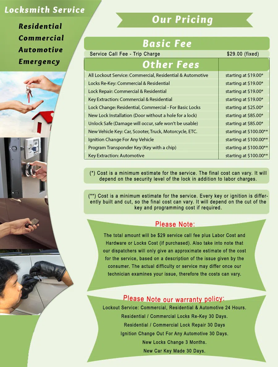 Jamison PA Locksmith Store Jamison, PA 215-277-2116 - price-list-c-22